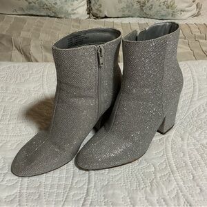 Madden Girl Shimmering Silver Ankle Booties